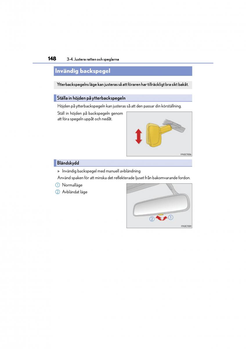 Lexus CT200h instruktionsbok / page 148