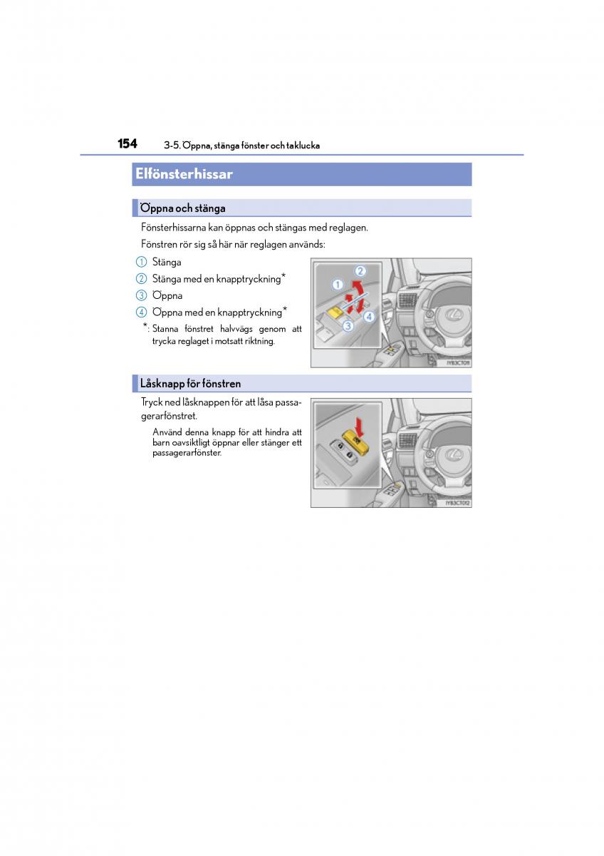 Lexus CT200h instruktionsbok / page 154