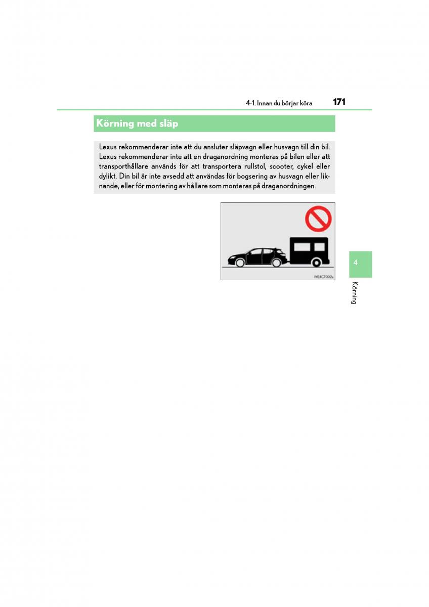 Lexus CT200h instruktionsbok / page 171