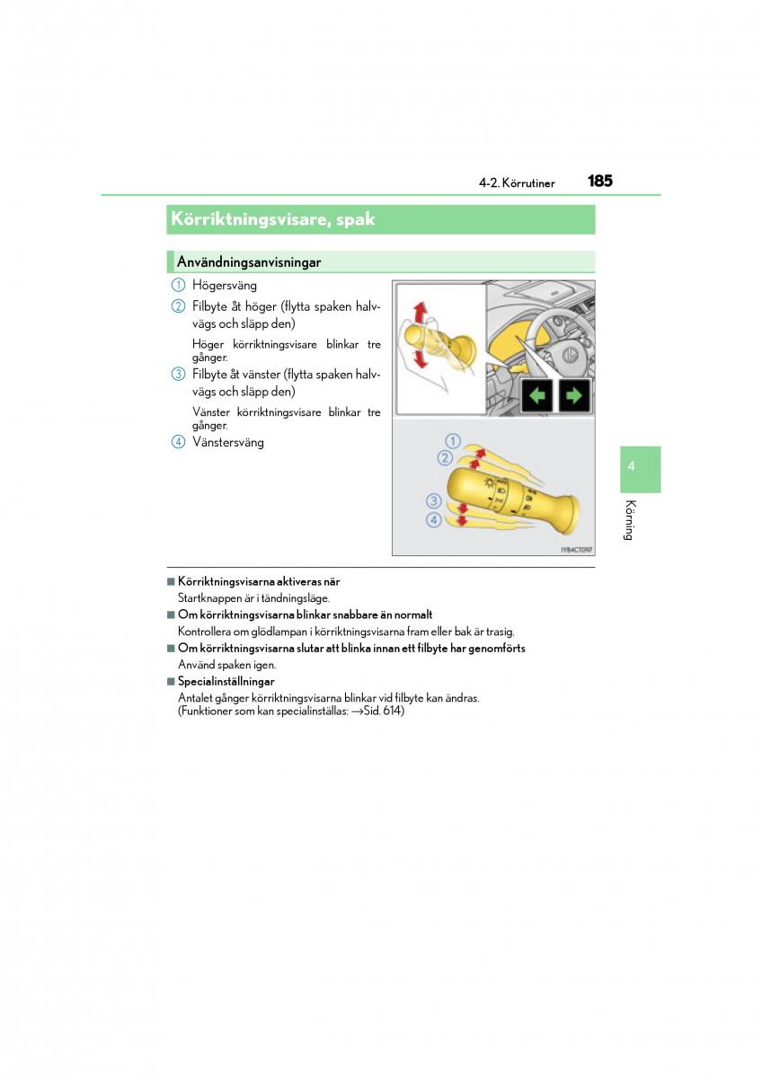 Lexus CT200h instruktionsbok / page 185