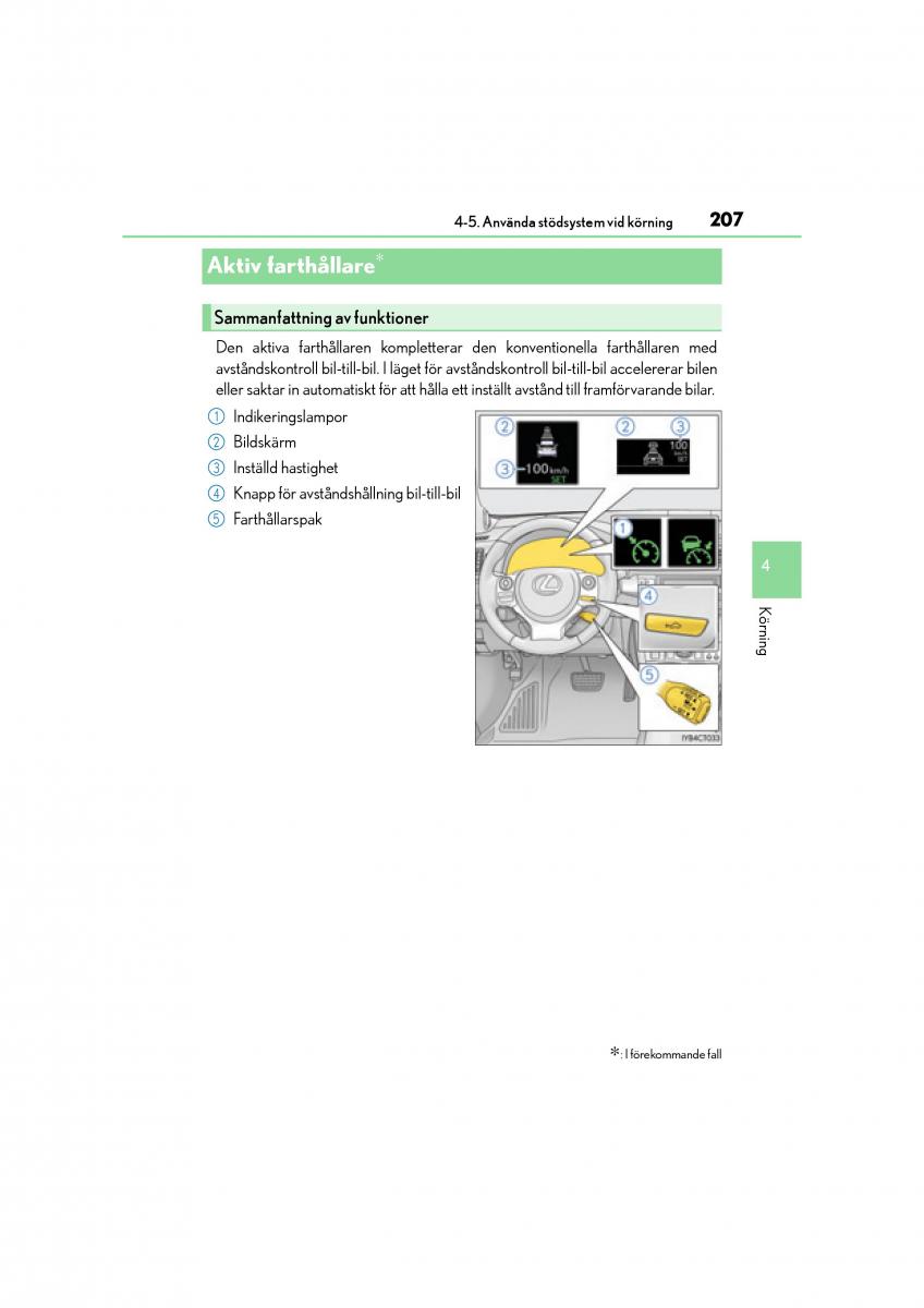 Lexus CT200h instruktionsbok / page 207