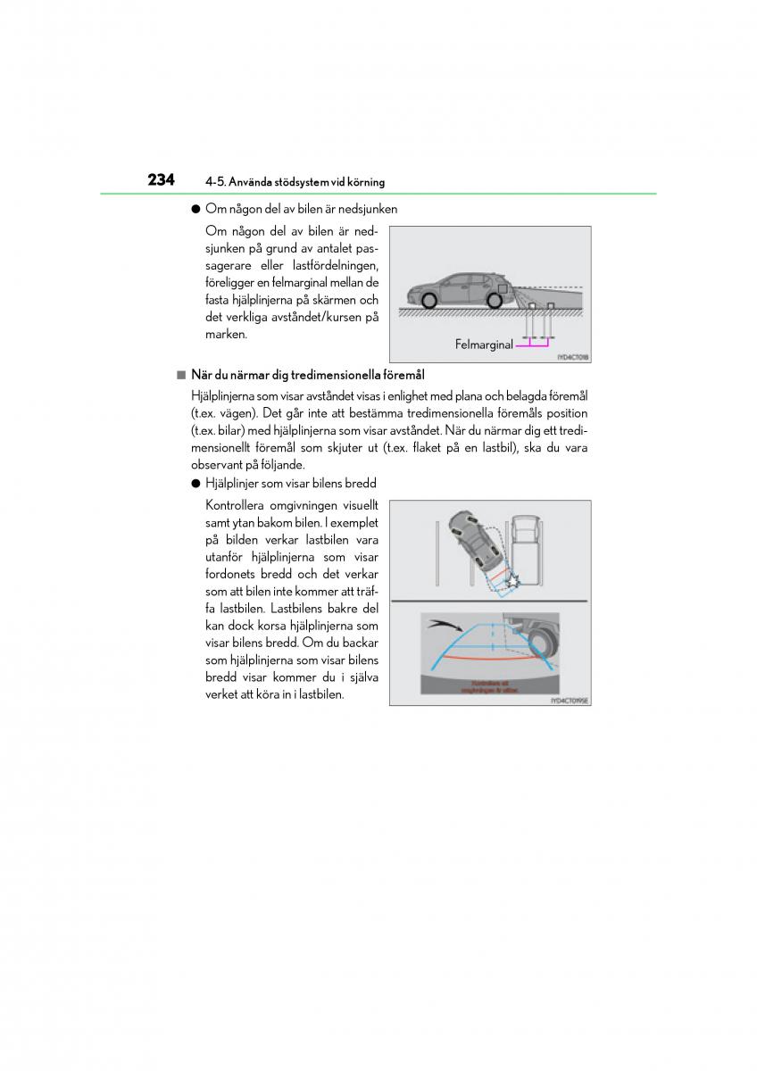 Lexus CT200h instruktionsbok / page 234