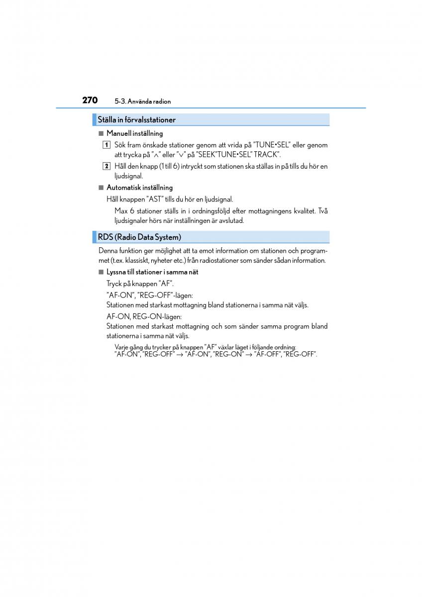 Lexus CT200h instruktionsbok / page 270