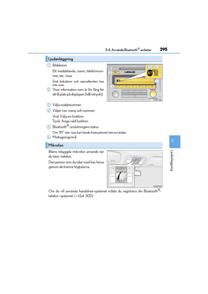 Lexus CT200h instruktionsbok / page 295