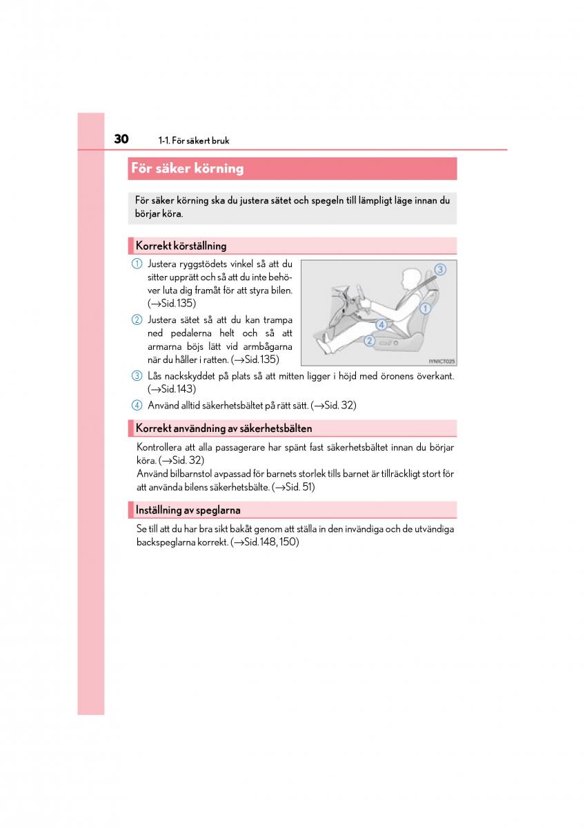 Lexus CT200h instruktionsbok / page 30