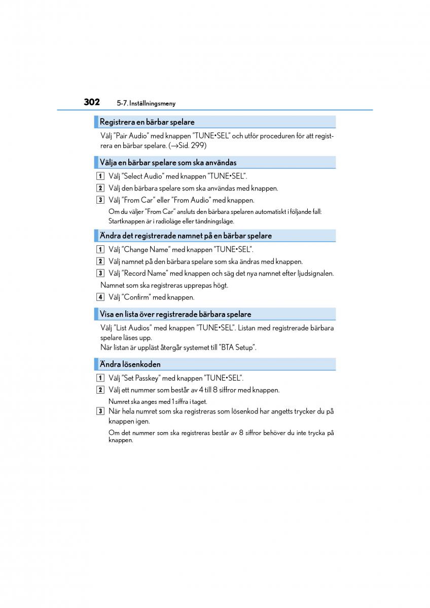 Lexus CT200h instruktionsbok / page 302