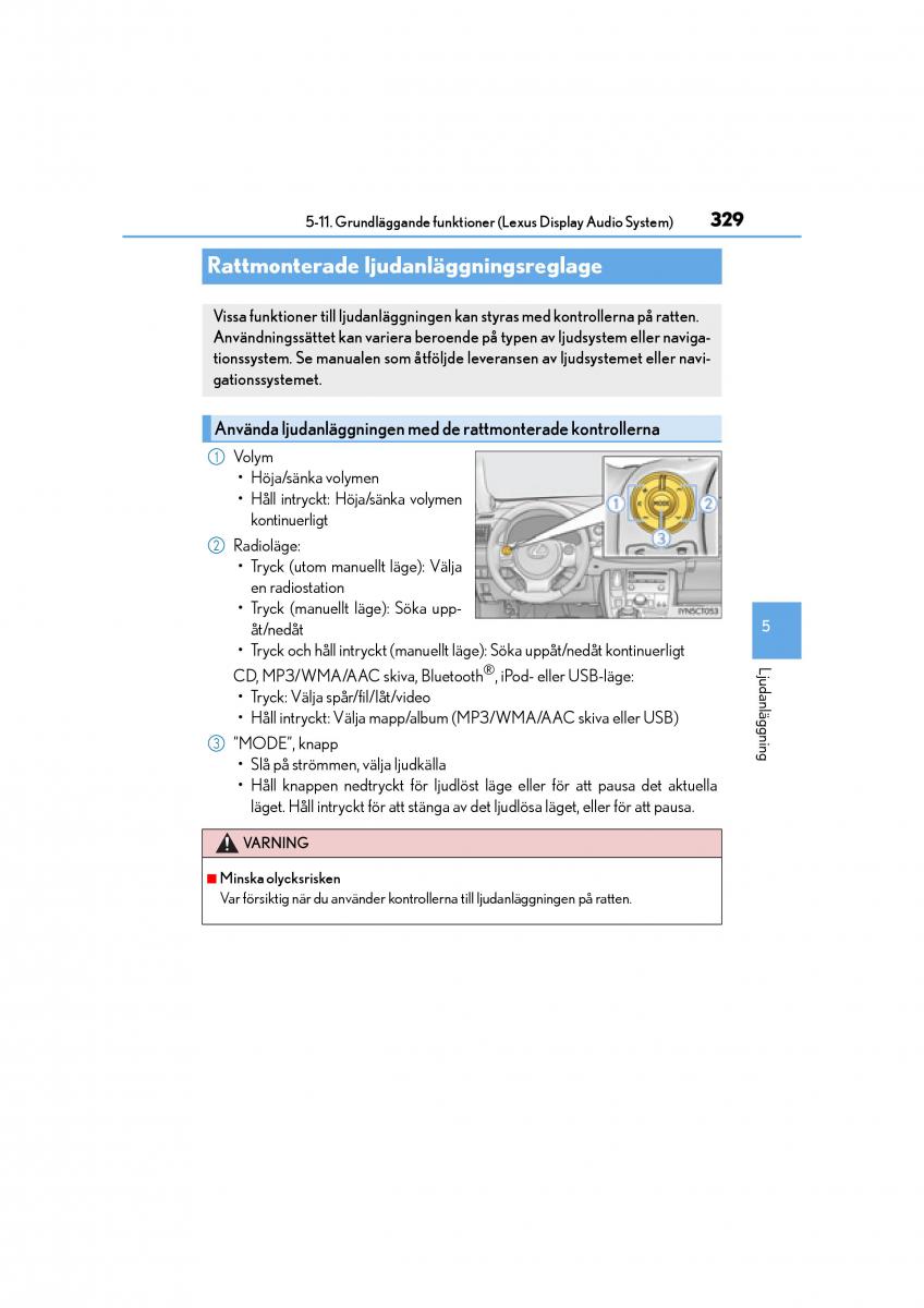 Lexus CT200h instruktionsbok / page 329