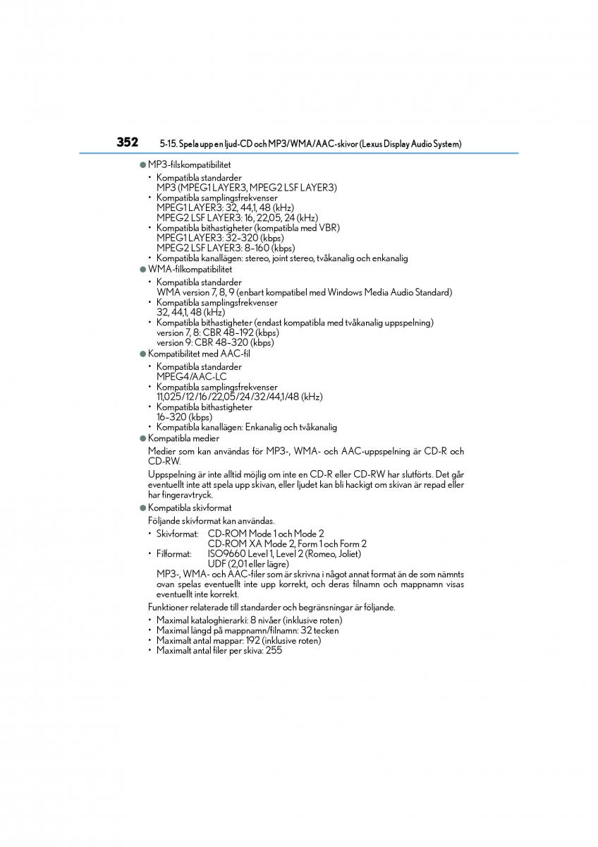 Lexus CT200h instruktionsbok / page 352