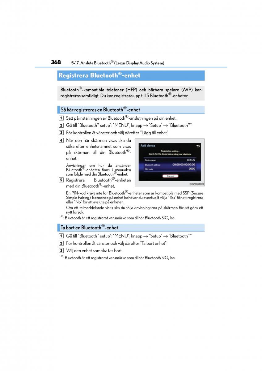 Lexus CT200h instruktionsbok / page 368