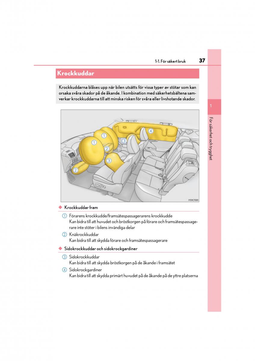 Lexus CT200h instruktionsbok / page 37