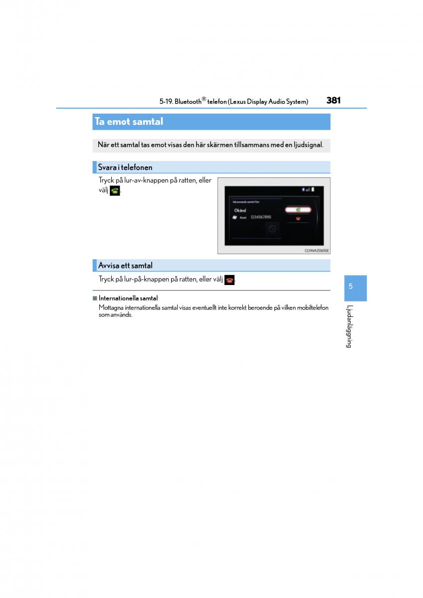 Lexus CT200h instruktionsbok / page 381