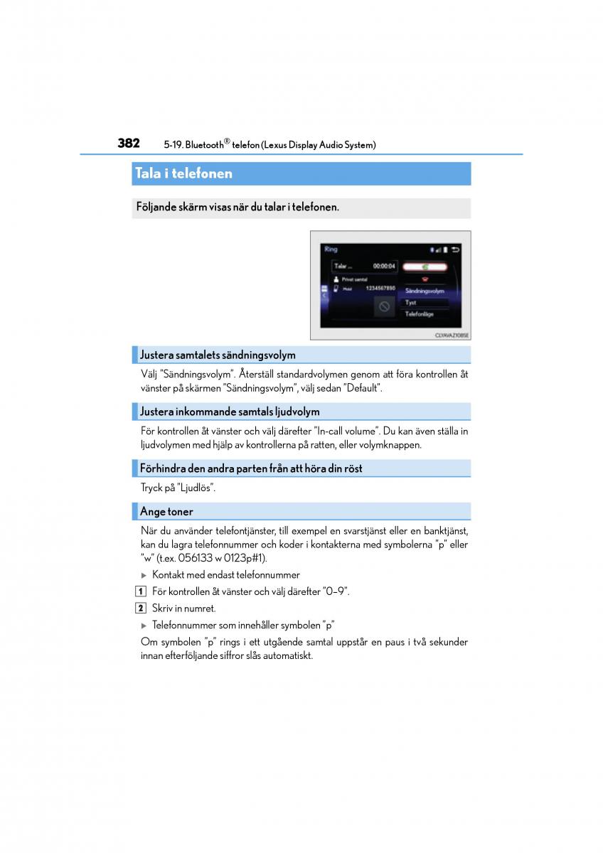 Lexus CT200h instruktionsbok / page 382