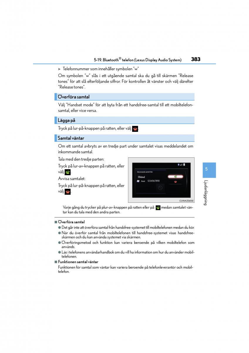 Lexus CT200h instruktionsbok / page 383