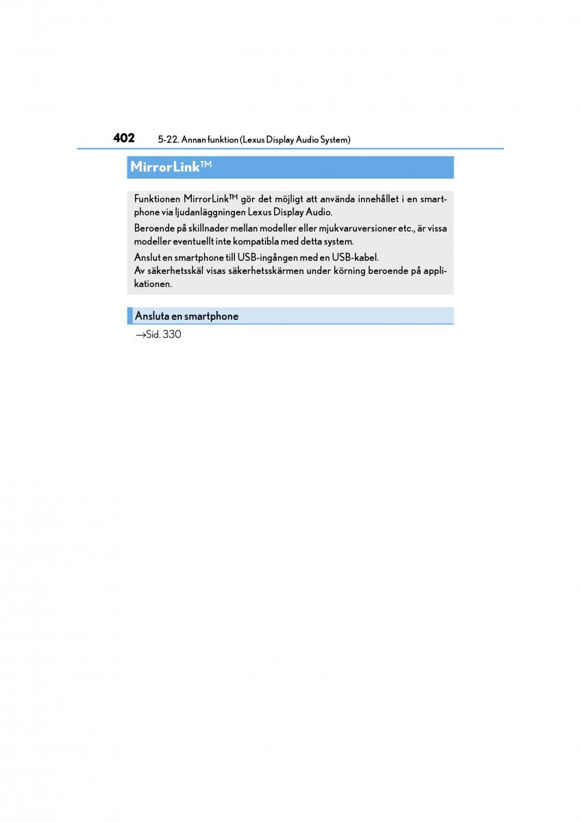 Lexus CT200h instruktionsbok / page 402