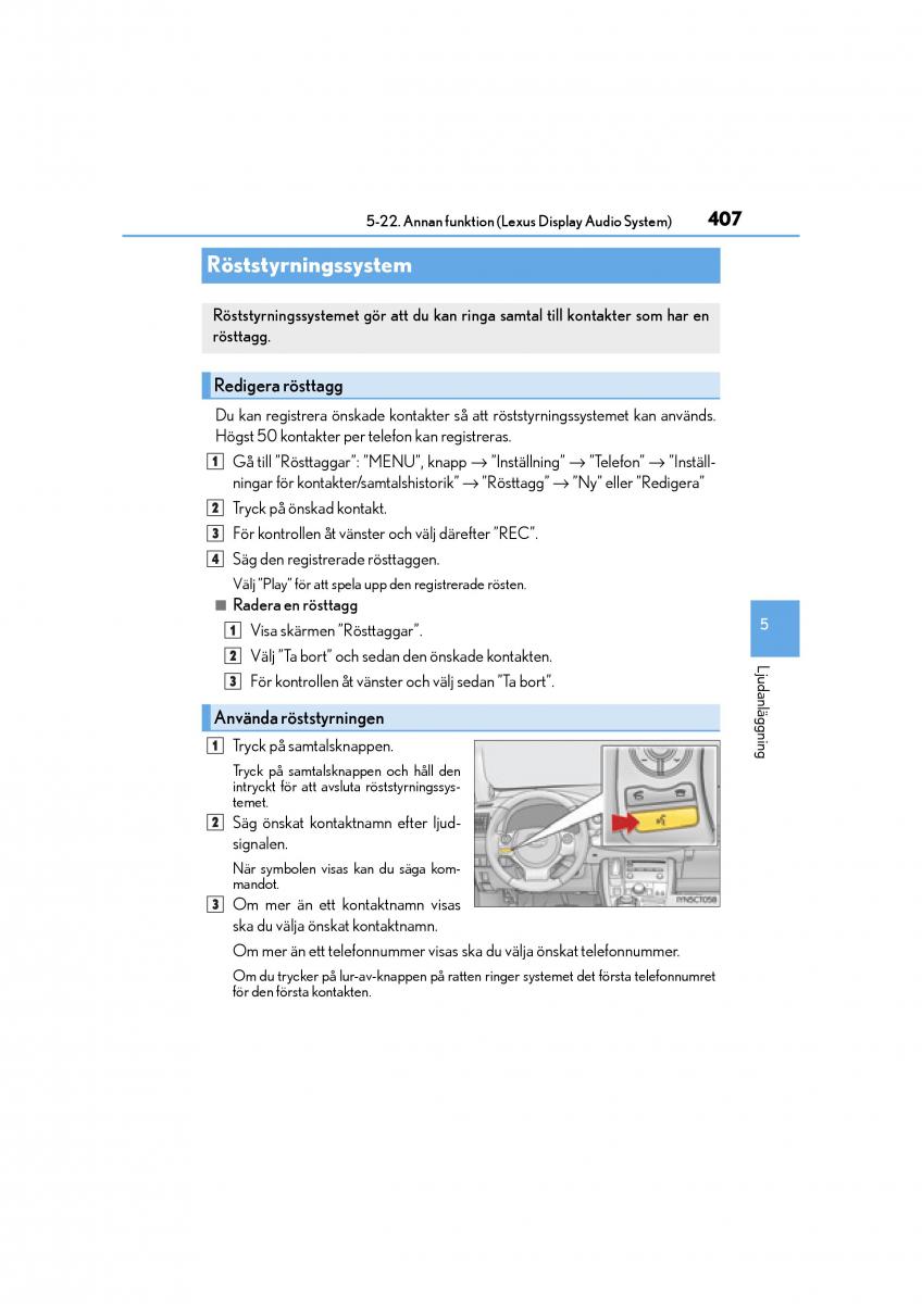 Lexus CT200h instruktionsbok / page 407