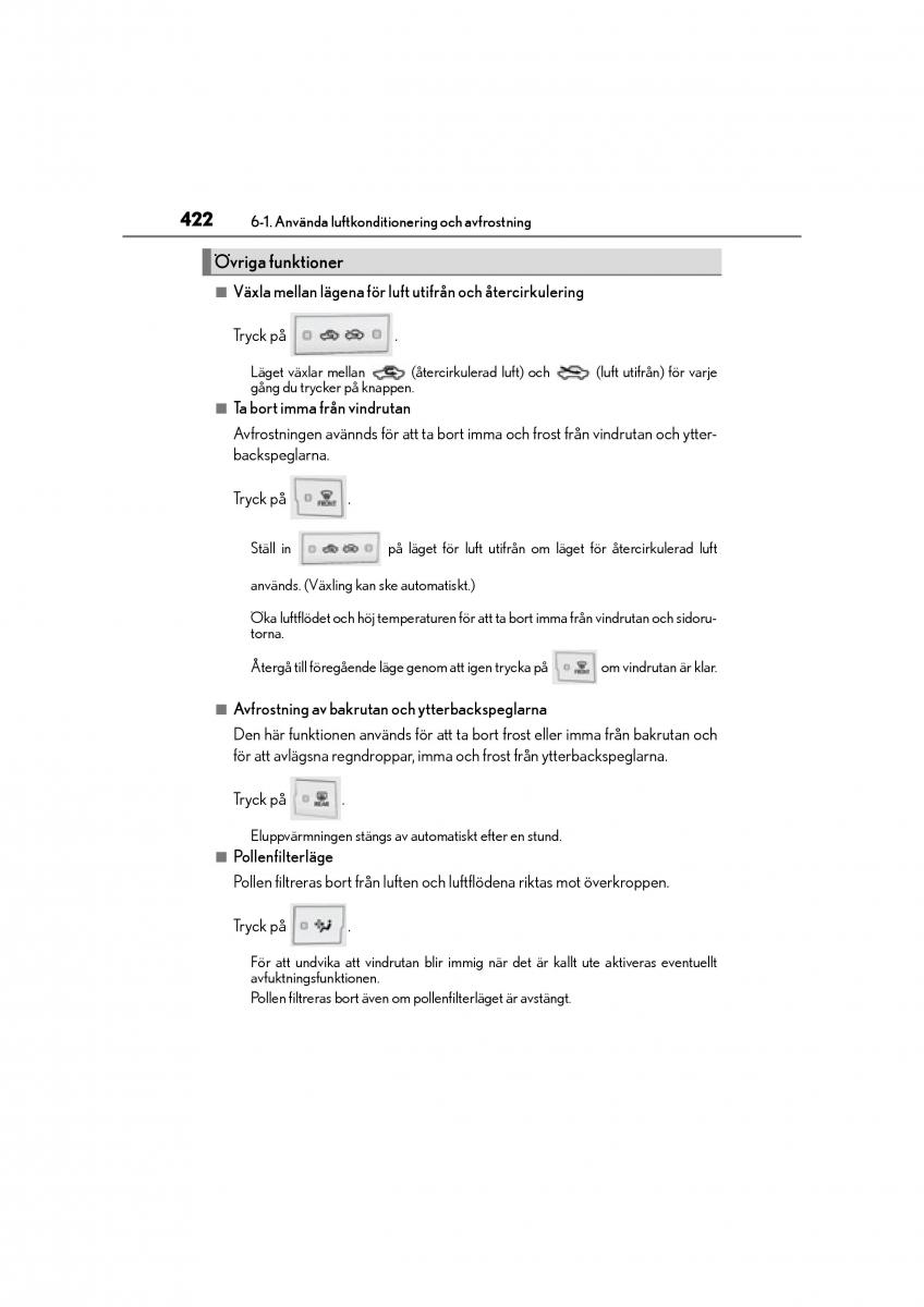 Lexus CT200h instruktionsbok / page 422