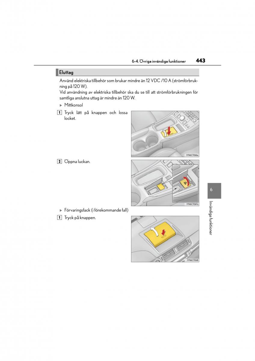 Lexus CT200h instruktionsbok / page 443