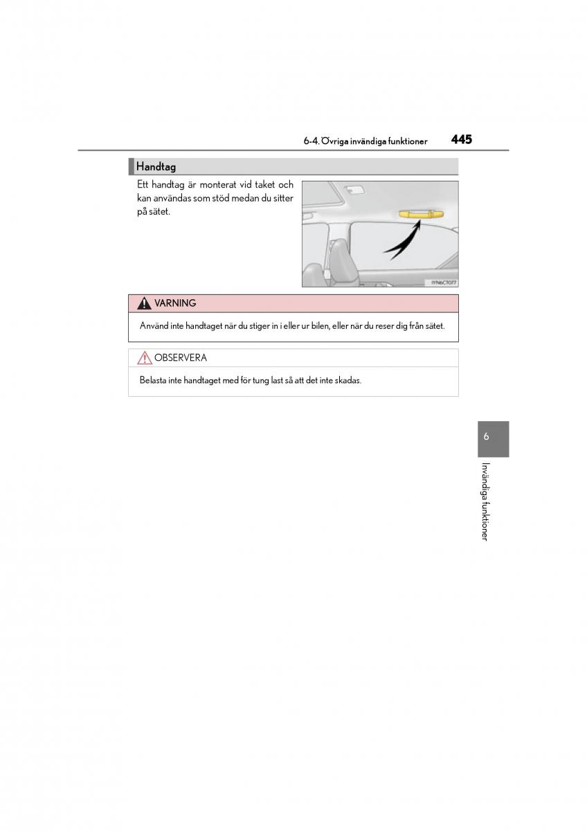 Lexus CT200h instruktionsbok / page 445