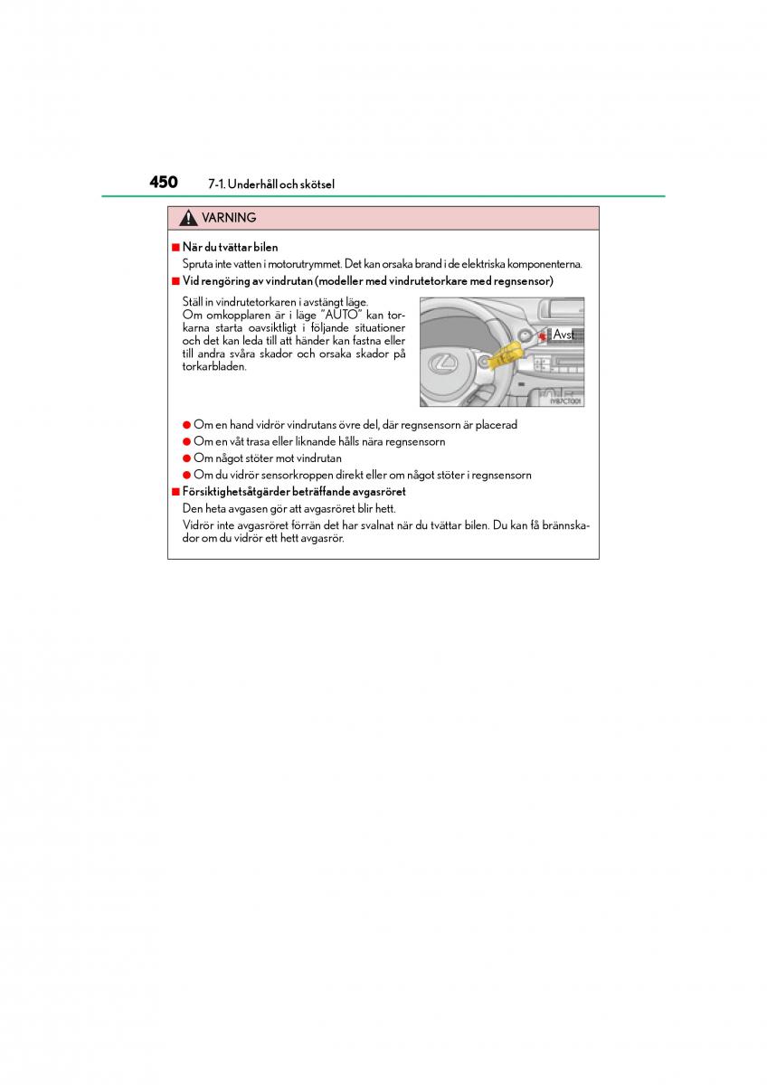 Lexus CT200h instruktionsbok / page 450