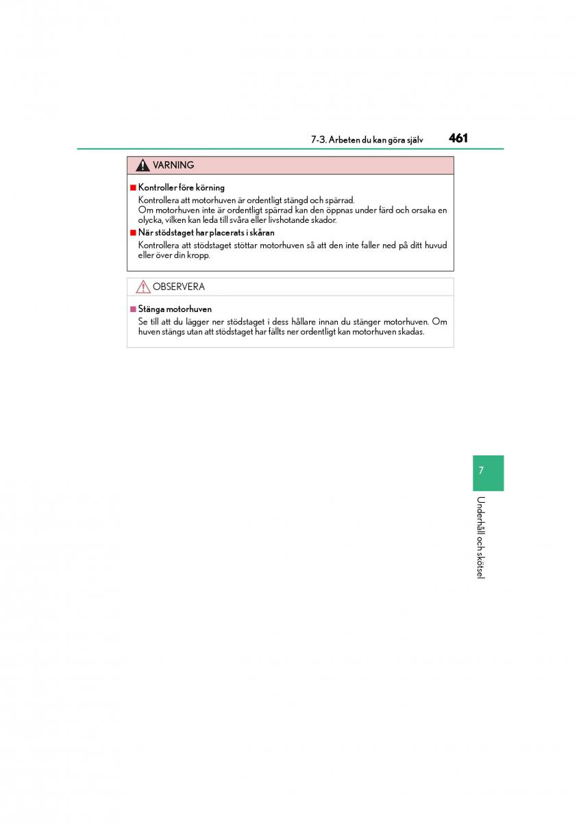 Lexus CT200h instruktionsbok / page 461