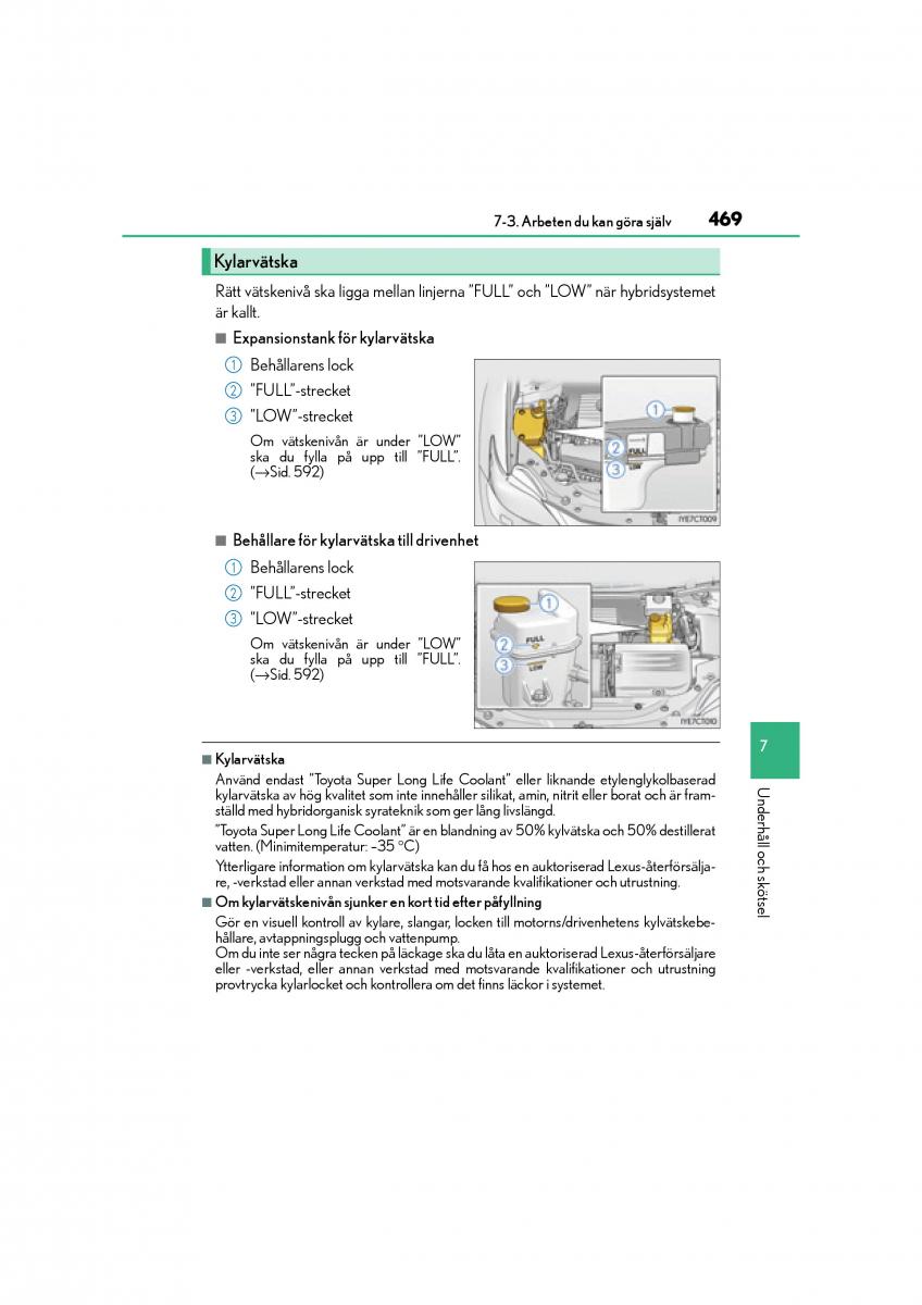 Lexus CT200h instruktionsbok / page 469