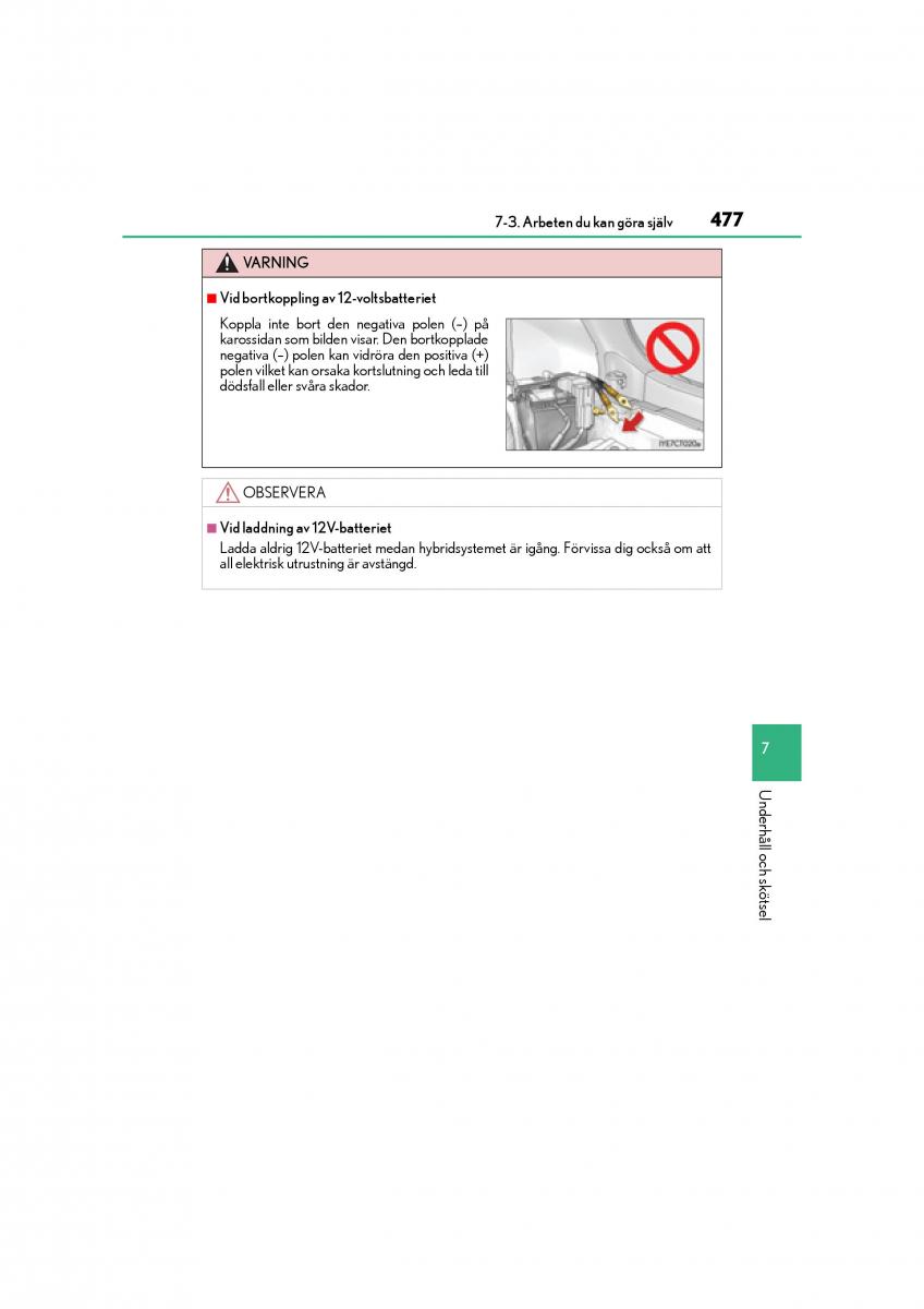 Lexus CT200h instruktionsbok / page 477