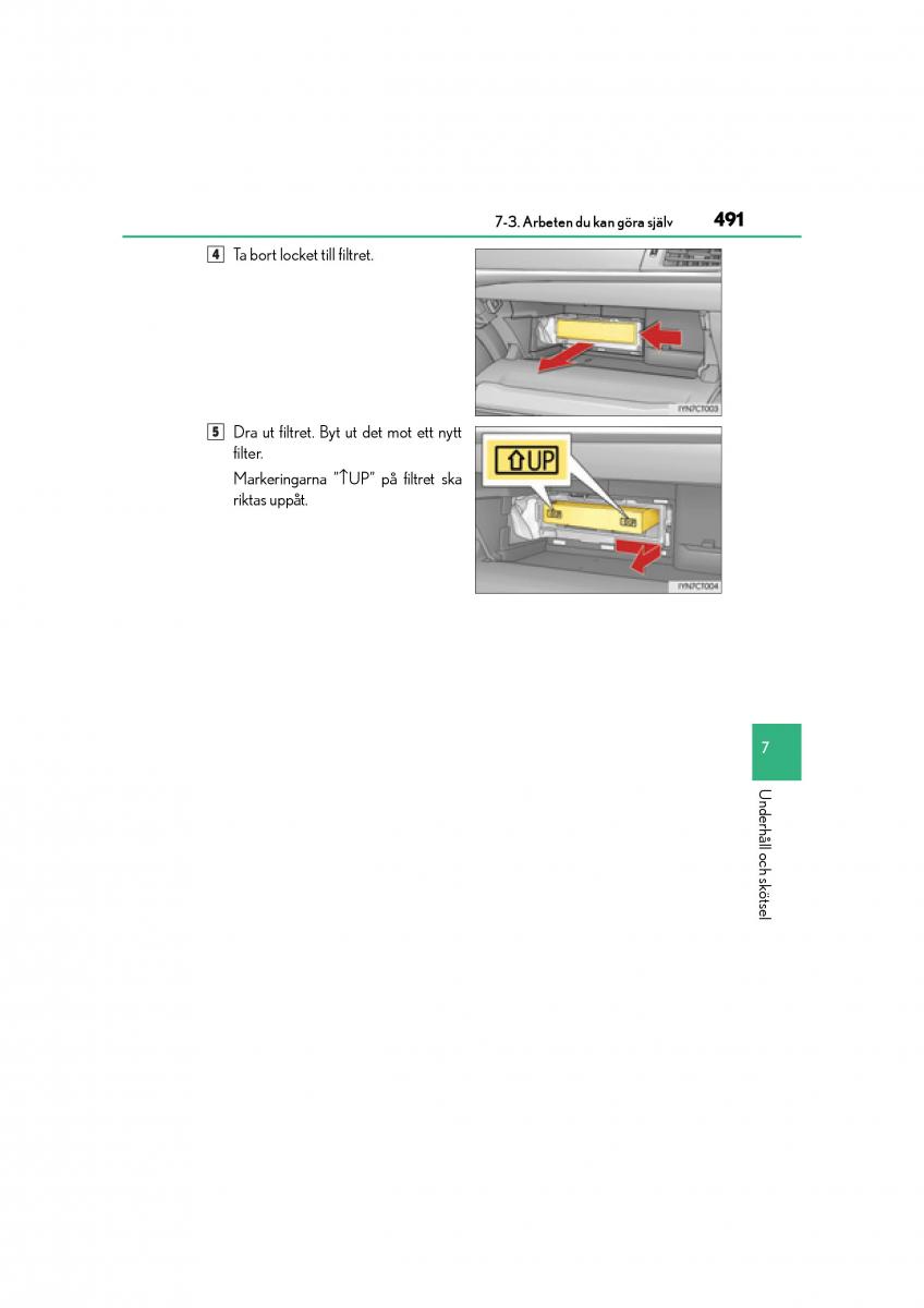 Lexus CT200h instruktionsbok / page 491