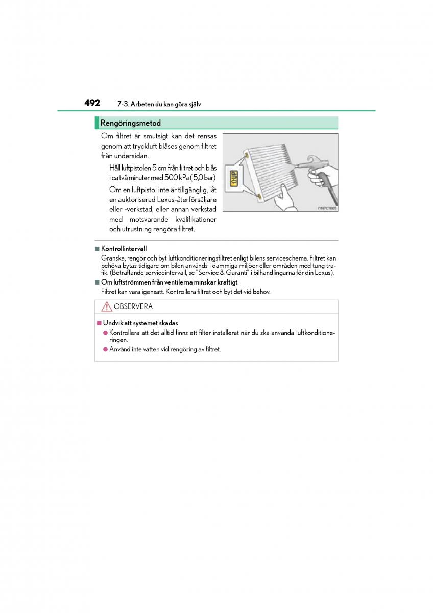 Lexus CT200h instruktionsbok / page 492