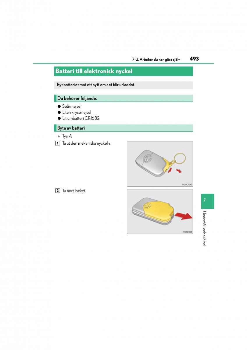 Lexus CT200h instruktionsbok / page 493