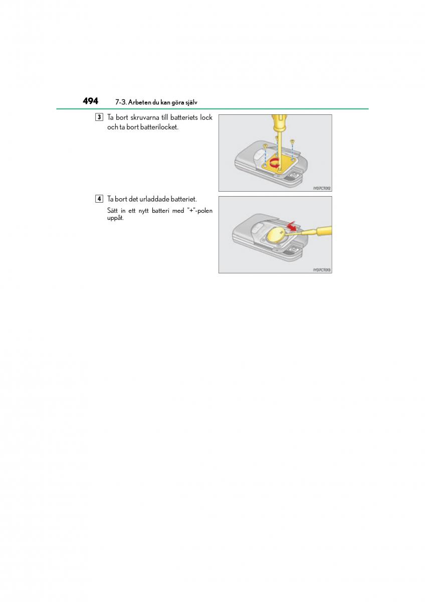 Lexus CT200h instruktionsbok / page 494