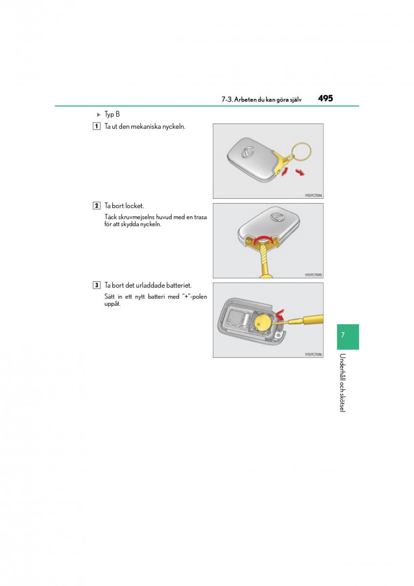 Lexus CT200h instruktionsbok / page 495