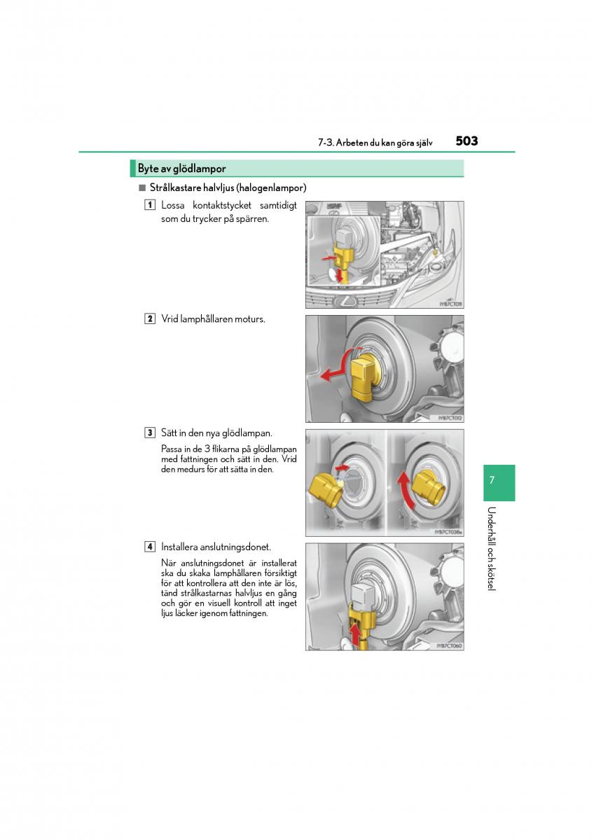 Lexus CT200h instruktionsbok / page 503