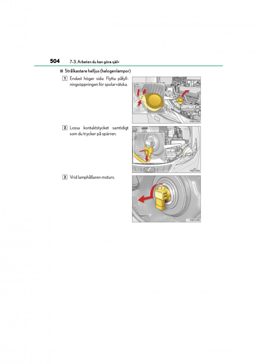 Lexus CT200h instruktionsbok / page 504