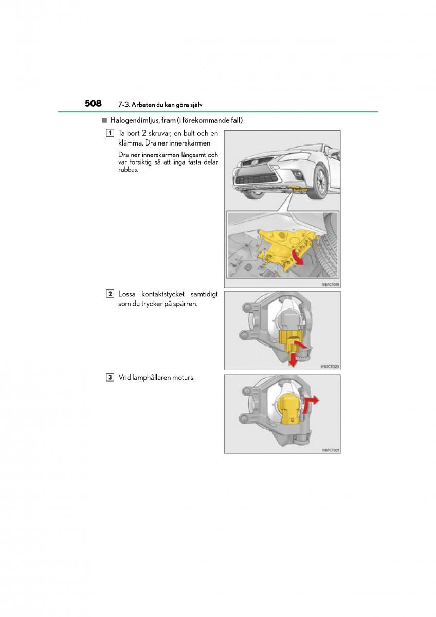 Lexus CT200h instruktionsbok / page 508