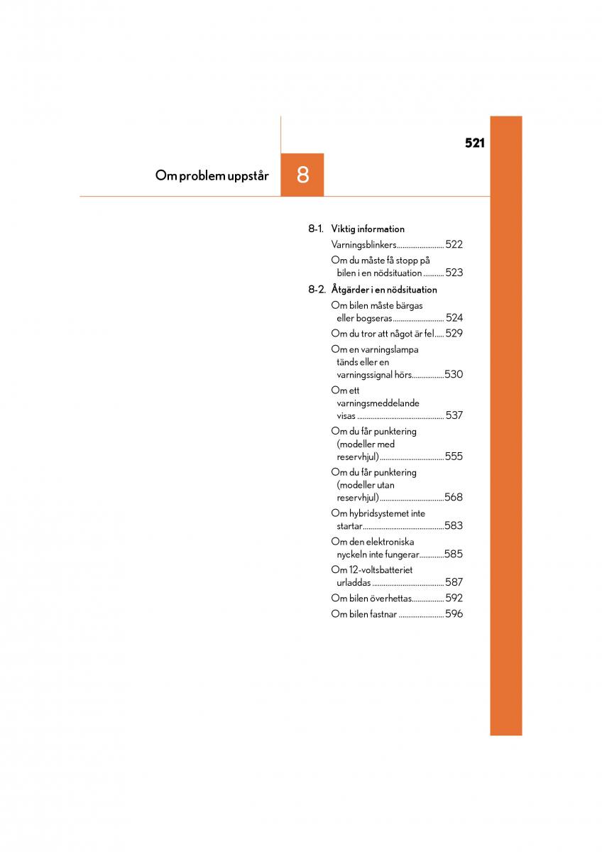 Lexus CT200h instruktionsbok / page 521