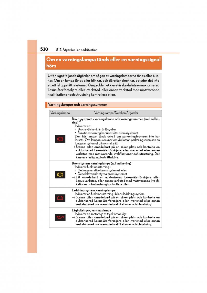 Lexus CT200h instruktionsbok / page 530
