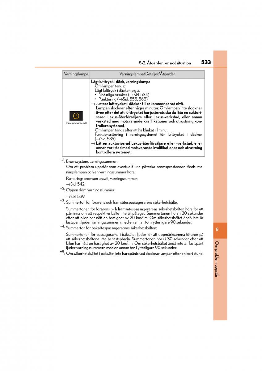 Lexus CT200h instruktionsbok / page 533