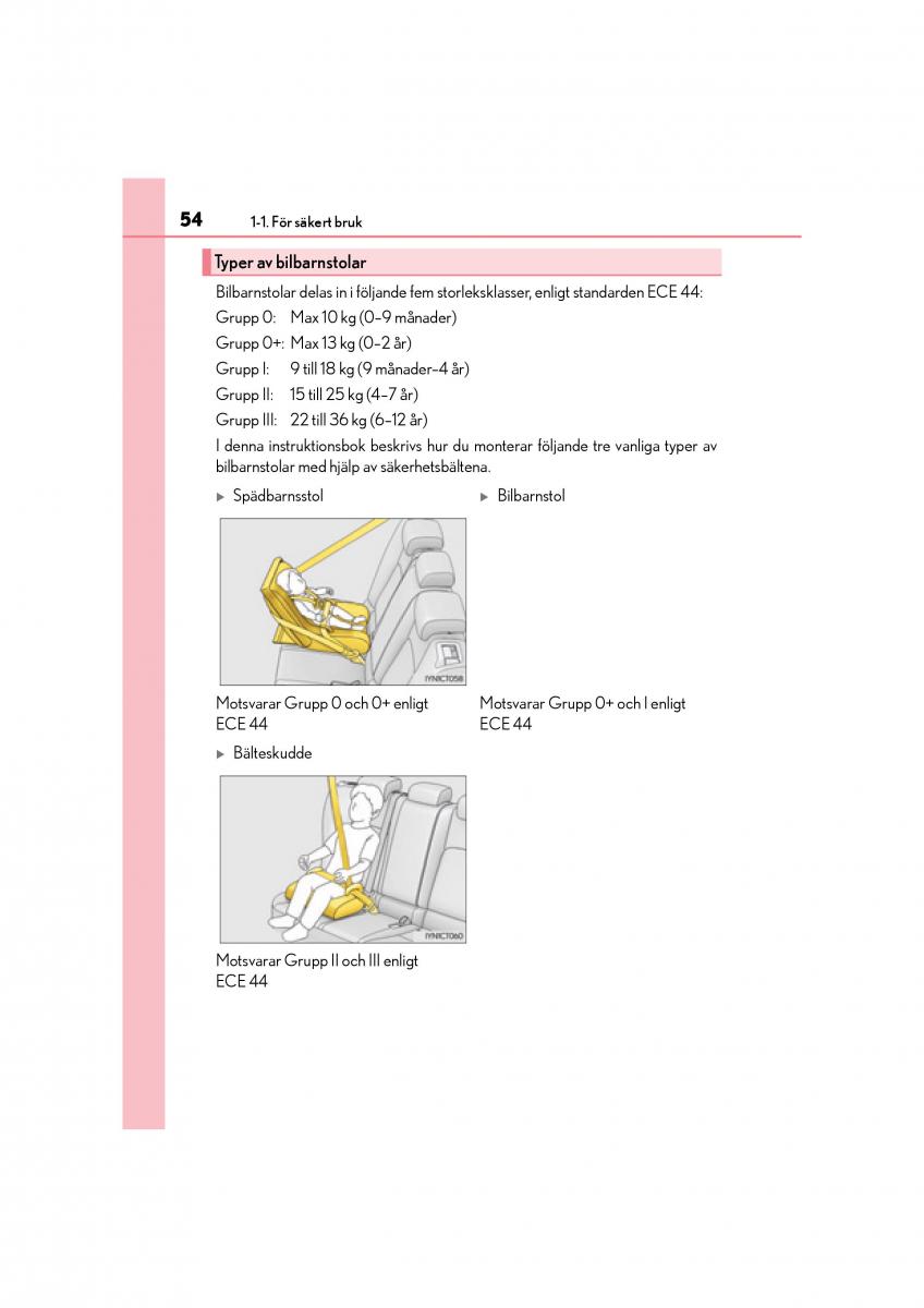 Lexus CT200h instruktionsbok / page 54