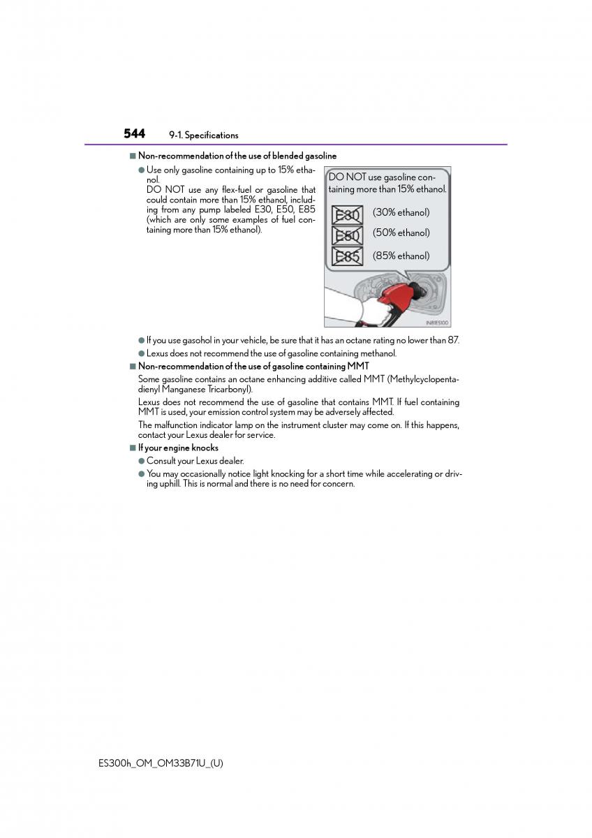 manual  Lexus ES300h VI 6 XV60 owners manual / page 544