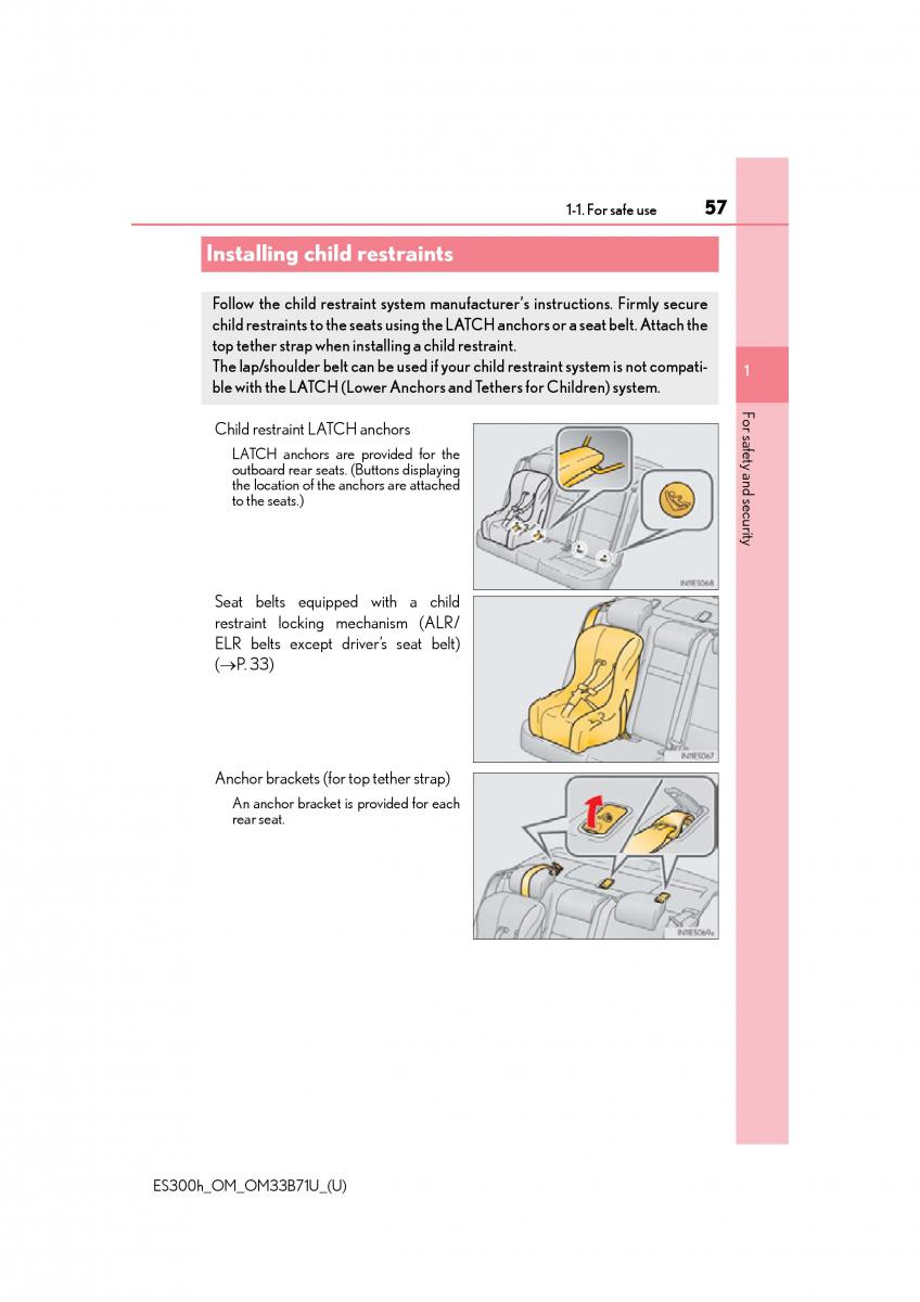 manual  Lexus ES300h VI 6 XV60 owners manual / page 57