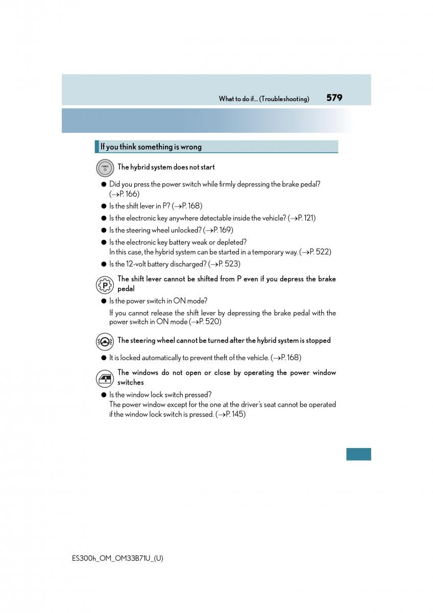 manual  Lexus ES300h VI 6 XV60 owners manual / page 579