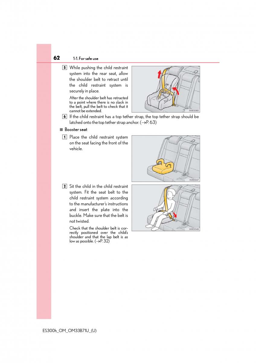 manual  Lexus ES300h VI 6 XV60 owners manual / page 62