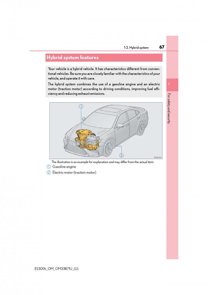 manual  Lexus ES300h VI 6 XV60 owners manual / page 67