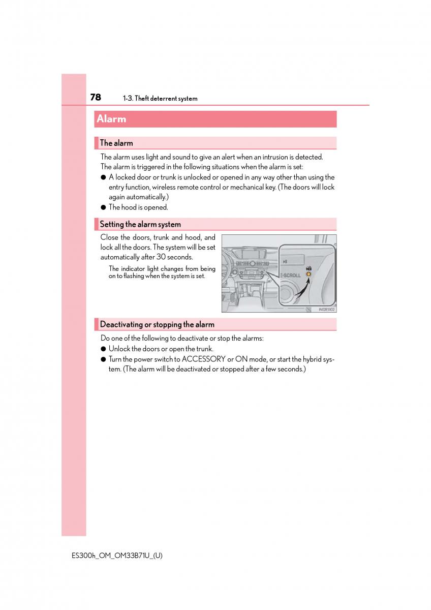 manual  Lexus ES300h VI 6 XV60 owners manual / page 78