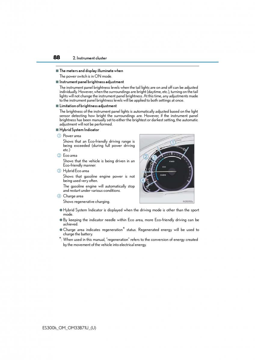 manual  Lexus ES300h VI 6 XV60 owners manual / page 88