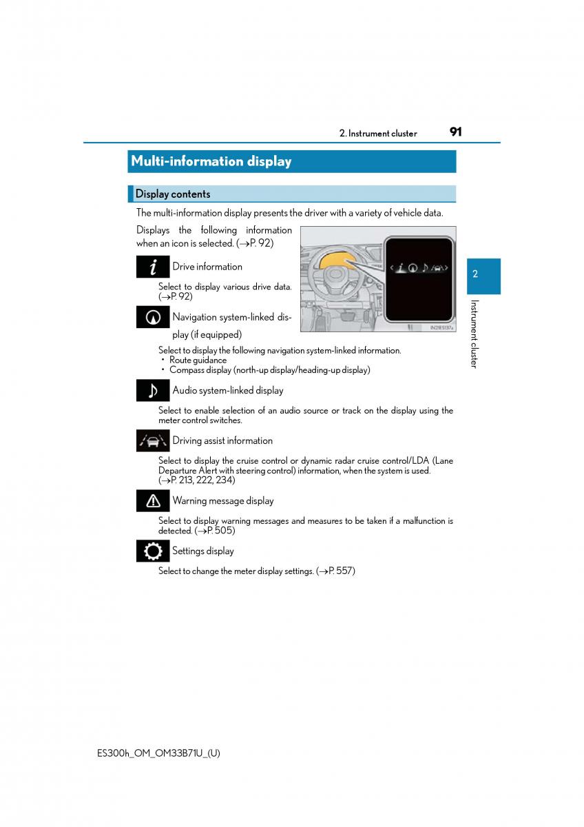 manual  Lexus ES300h VI 6 XV60 owners manual / page 91