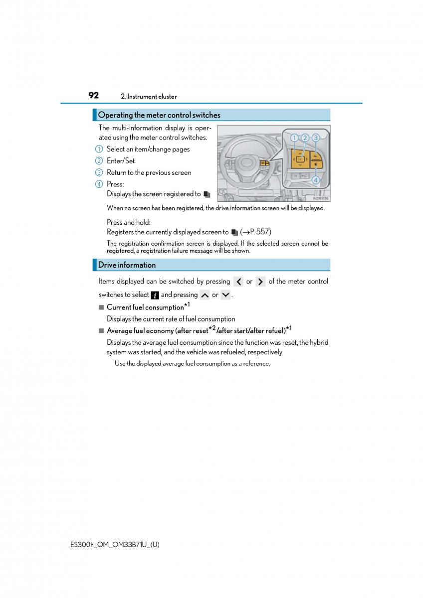 manual  Lexus ES300h VI 6 XV60 owners manual / page 92