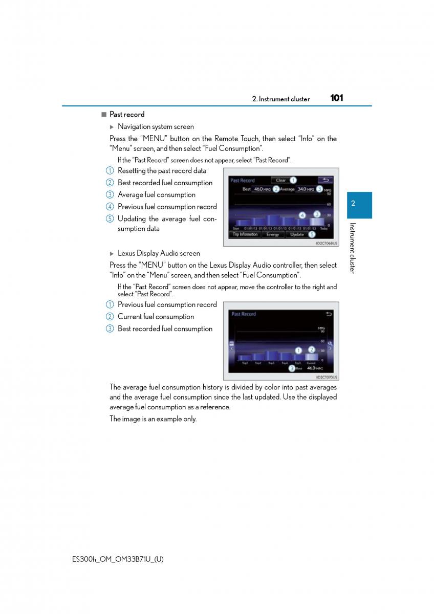 manual  Lexus ES300h VI 6 XV60 owners manual / page 101