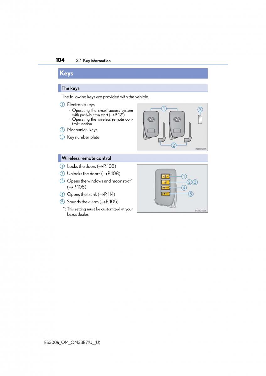 manual  Lexus ES300h VI 6 XV60 owners manual / page 104