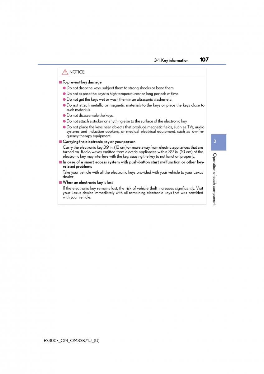 manual  Lexus ES300h VI 6 XV60 owners manual / page 107